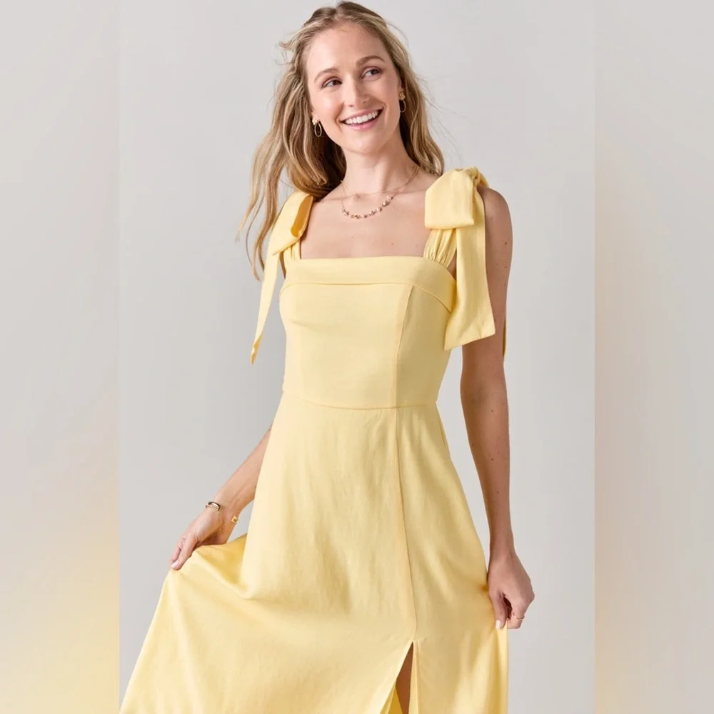 Trixxi Sunny Yellow Midi Dress - Picture 3 of 11